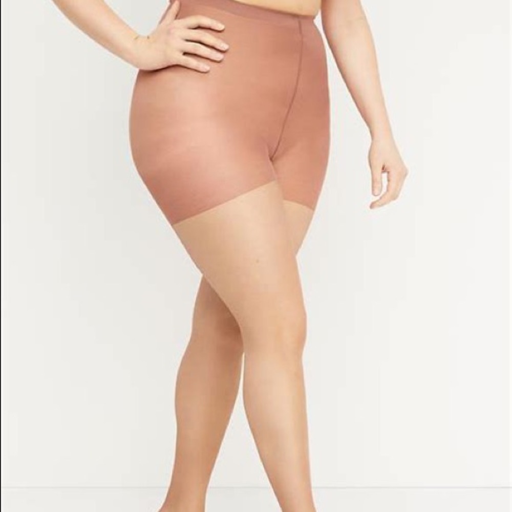 👠TWO PAIR Lane Bryant Sheer Tights - nude shimmer, LB Size G/H